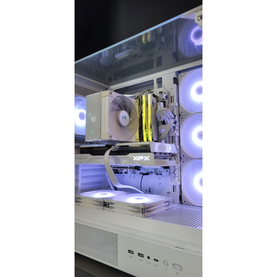 Komputer do gier Prism AMD Ryzen 5 9600X 32GB DDR5 RX 9060 XT 16GB 1TB 650W  W11Pro biała